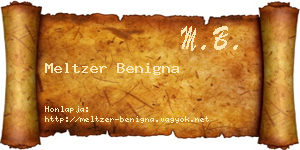 Meltzer Benigna névjegykártya